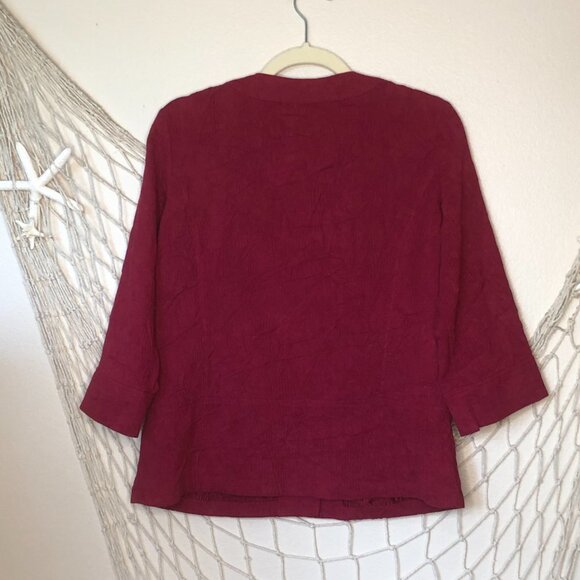 COLDWATER CREEK Petite Burgundy Textured Jacket P10 - Picture 5 of 9